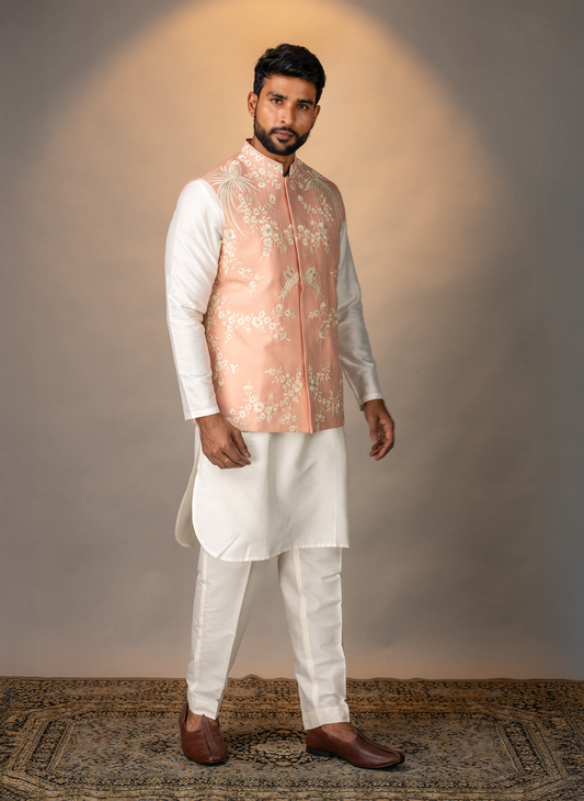 Pink Parsi Jacket Set