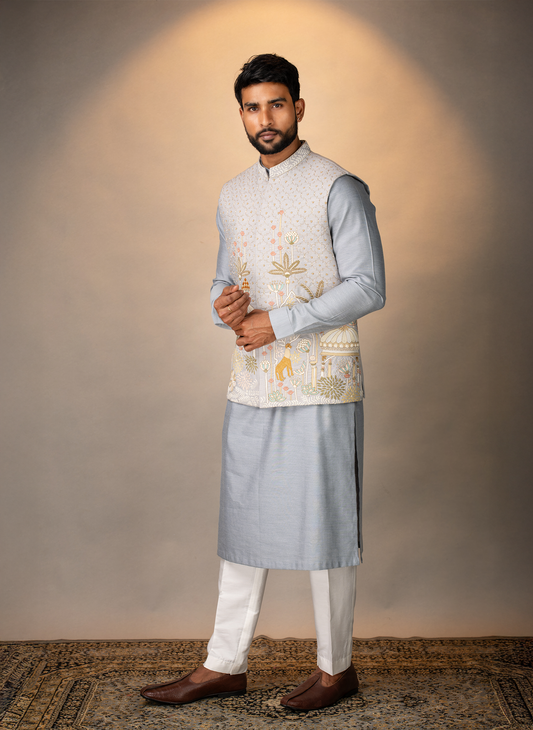 Blue Eclectic Jacket Set