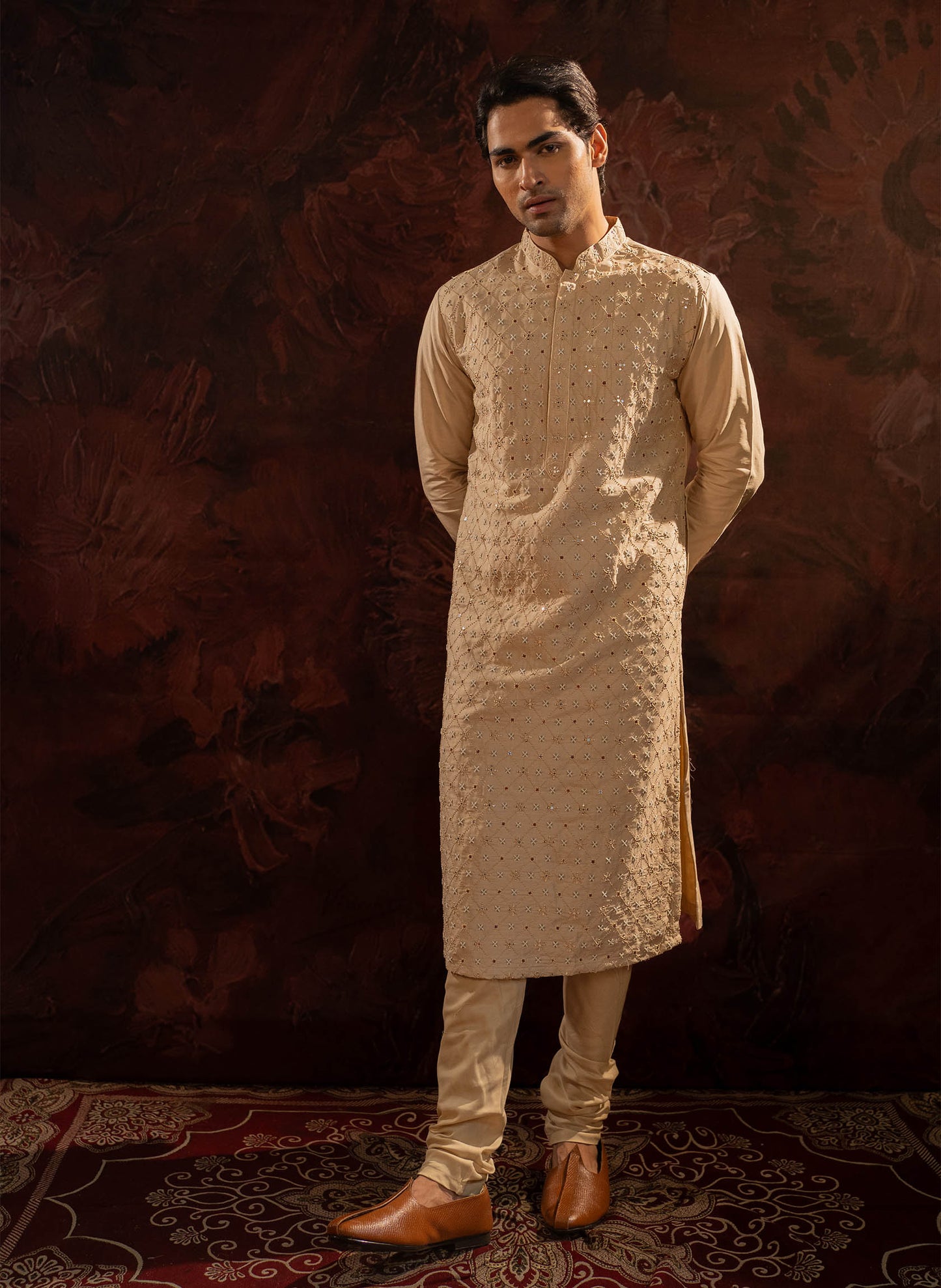 beige-silk-embroidered-kurta-set-with-pearl-highlights