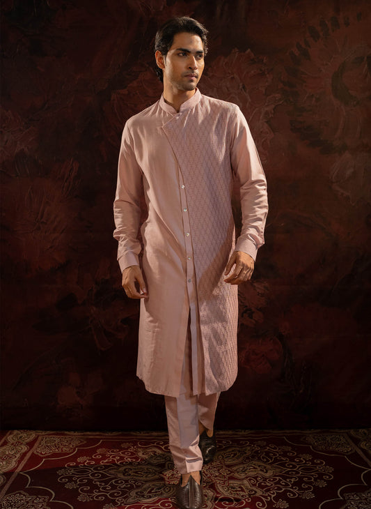 lavender-asymmetric-pintuck-kurta-set