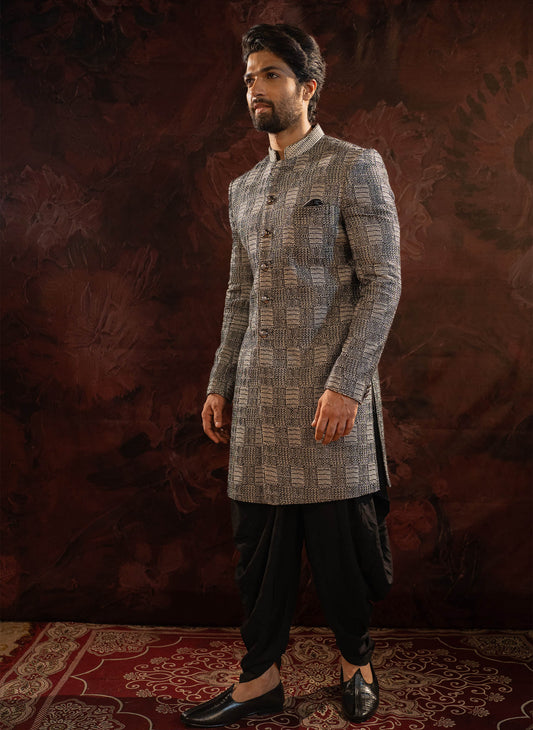 black-embroidered-bandhgala-with-cowl-pants