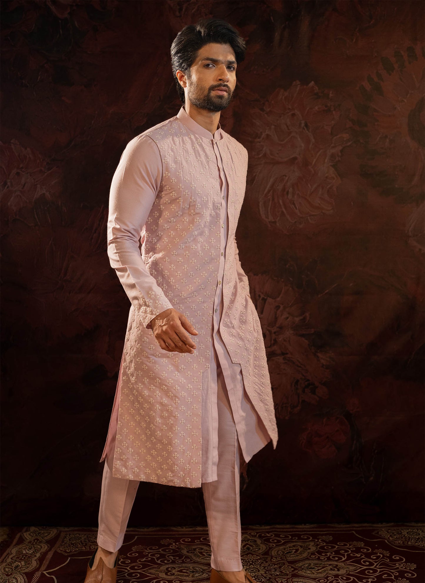 lavender-embroidered-kurta-set