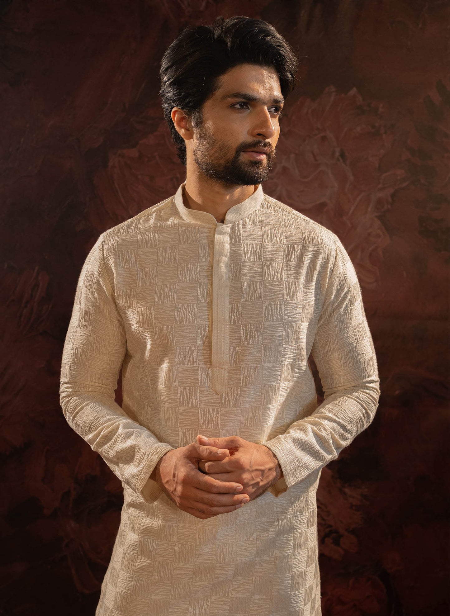 offwhite-textured-kurta-set