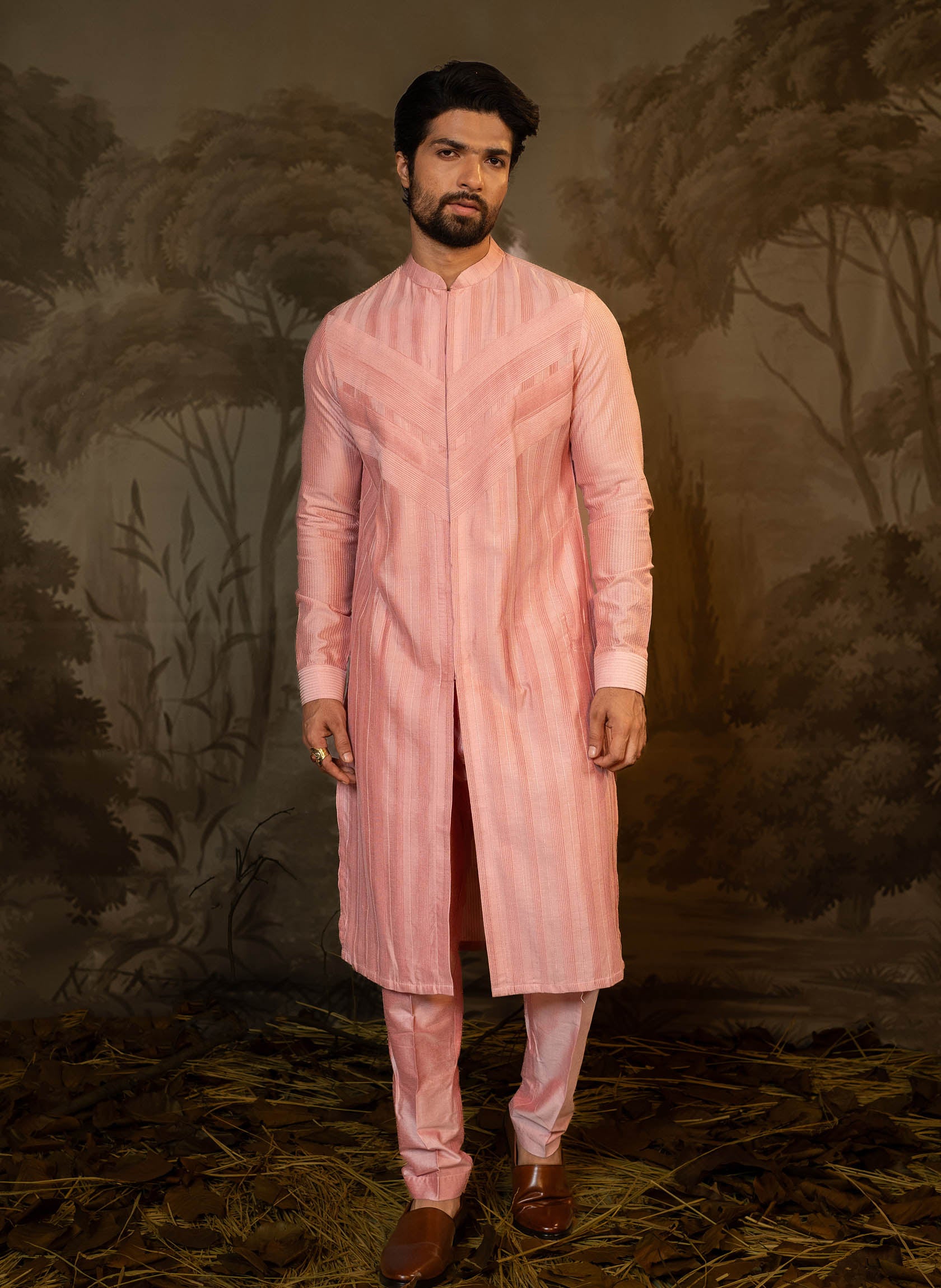 pink-pintuck-kurta-set