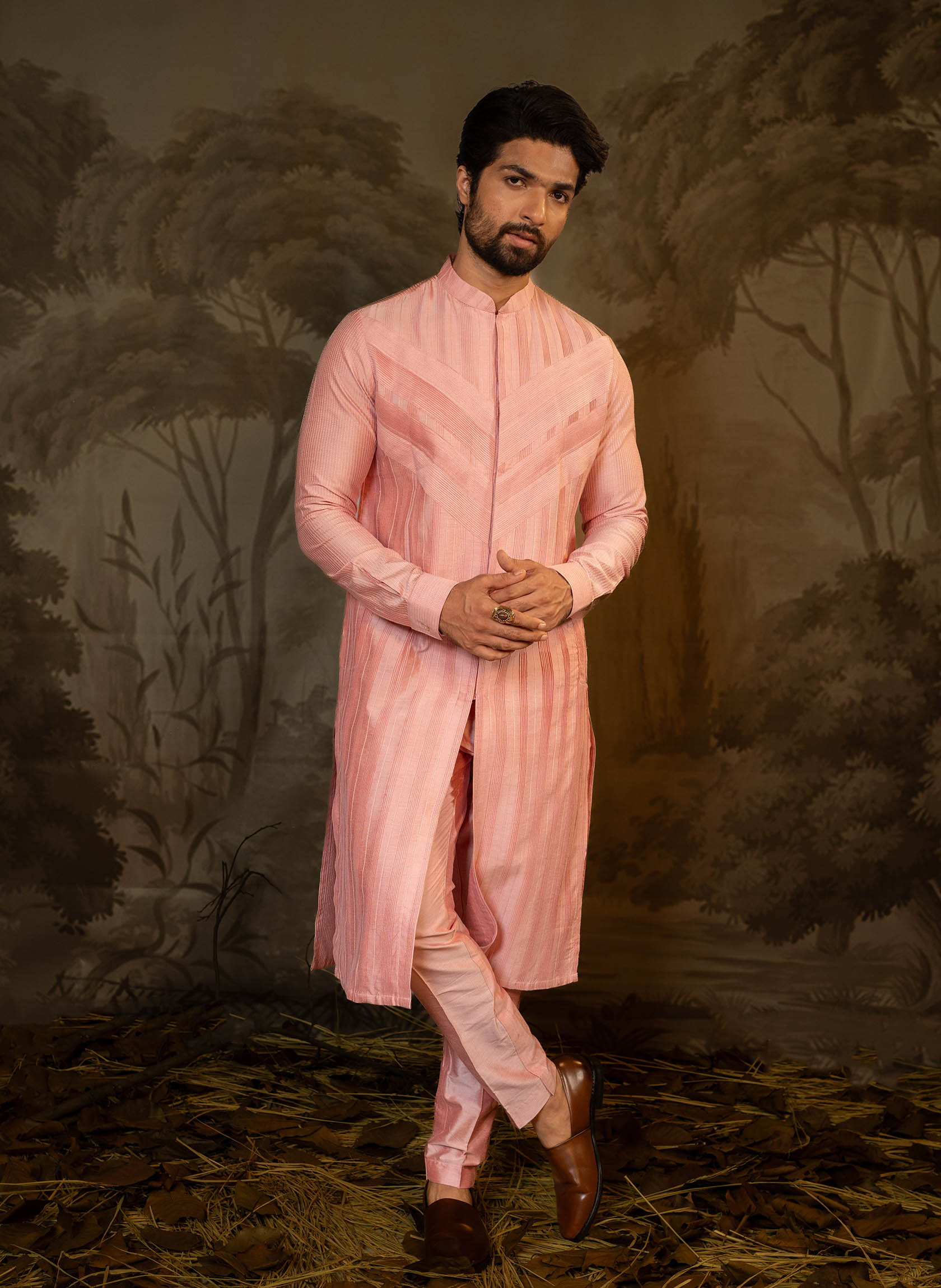 pink-pintuck-kurta-set