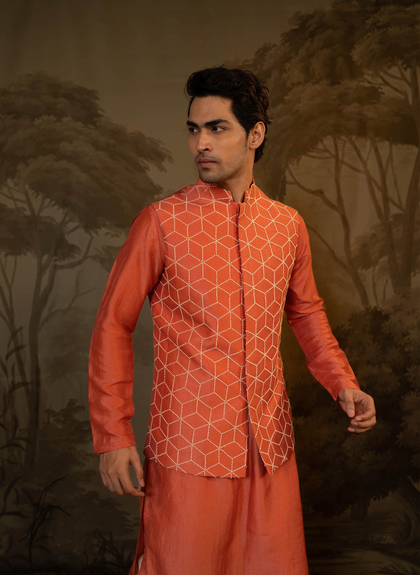 coral-french-knot-jacket-with-kurta-set