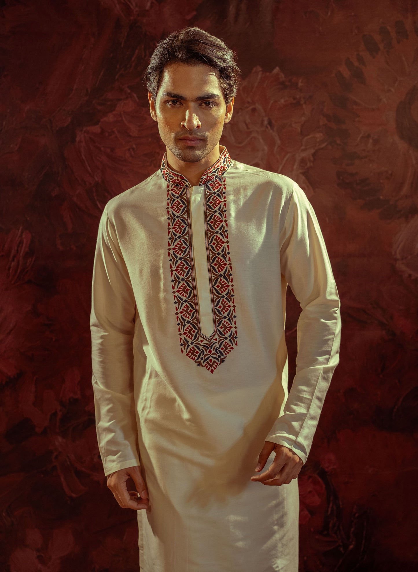Offwhite Applique Kurta set