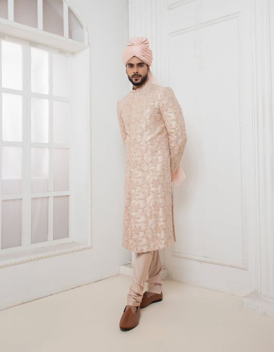 Rose Hand embroidered Sherwani