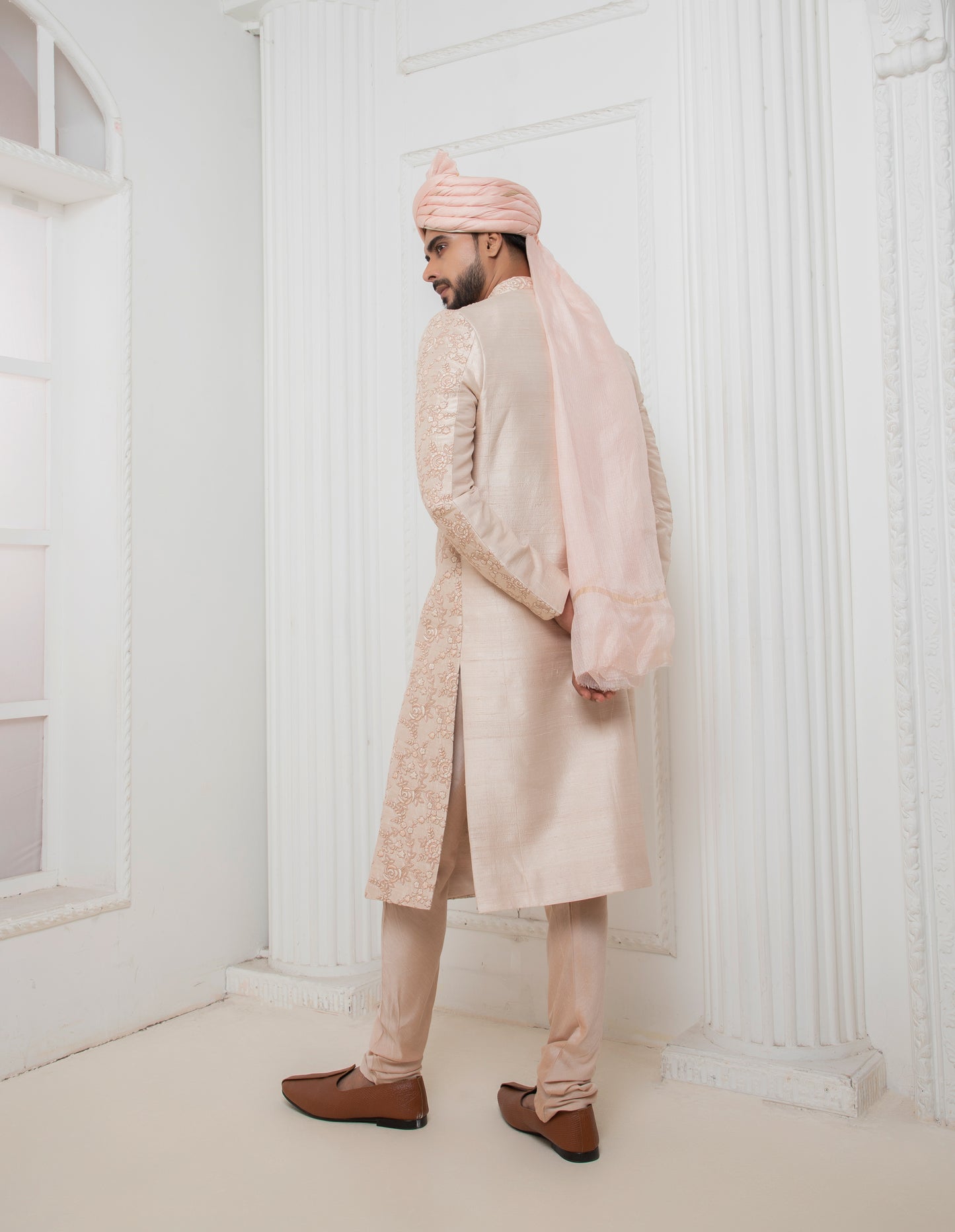 Rose Hand embroidered Sherwani