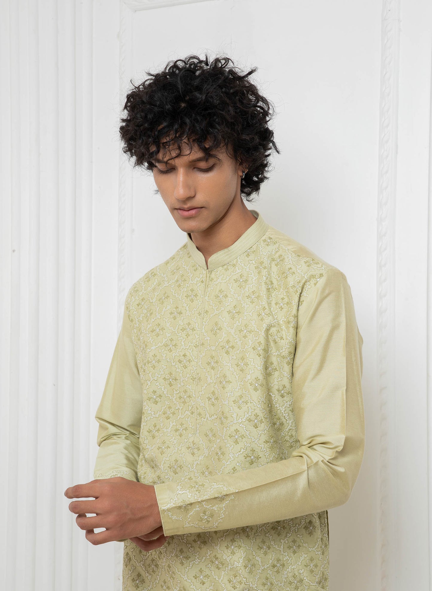 Green Embroidered Kurta set