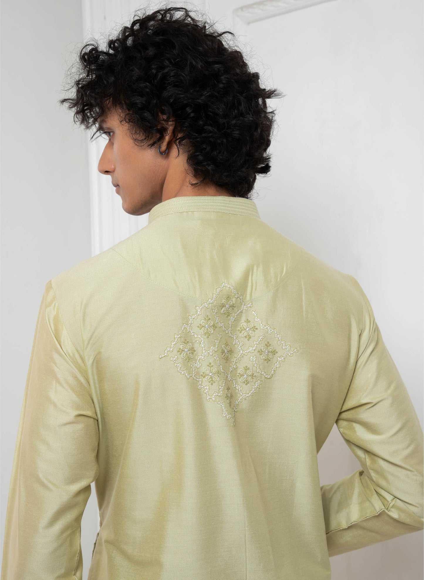 Green Embroidered Kurta set