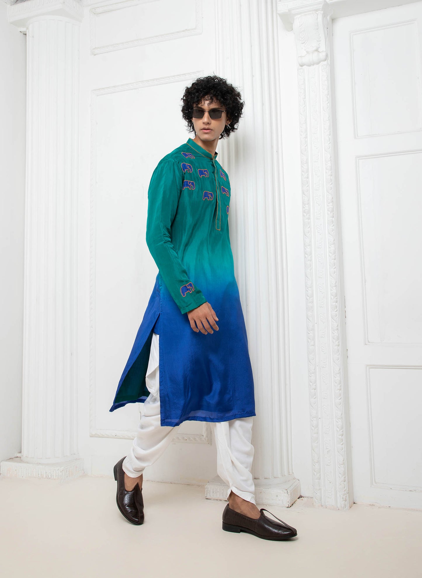 Ombre Embroidered Kurta Set
