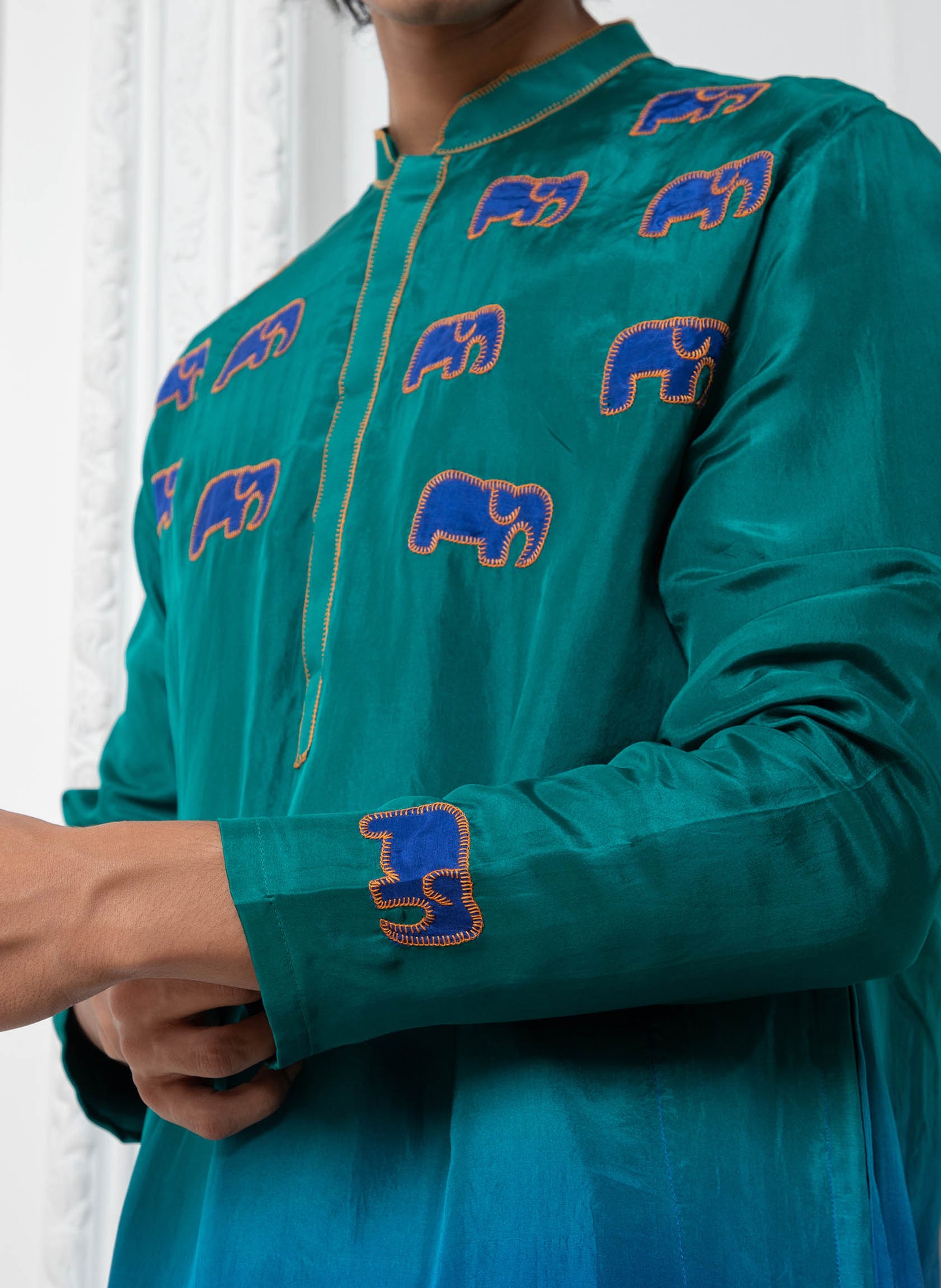 Ombre Embroidered Kurta Set