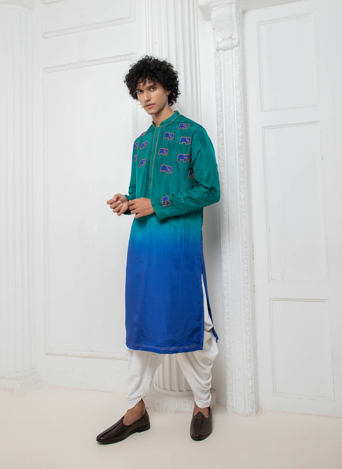 Ombre Embroidered Kurta Set