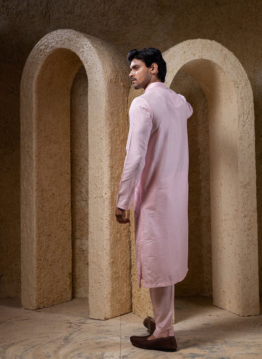 Pink Pintuck Kurta Set