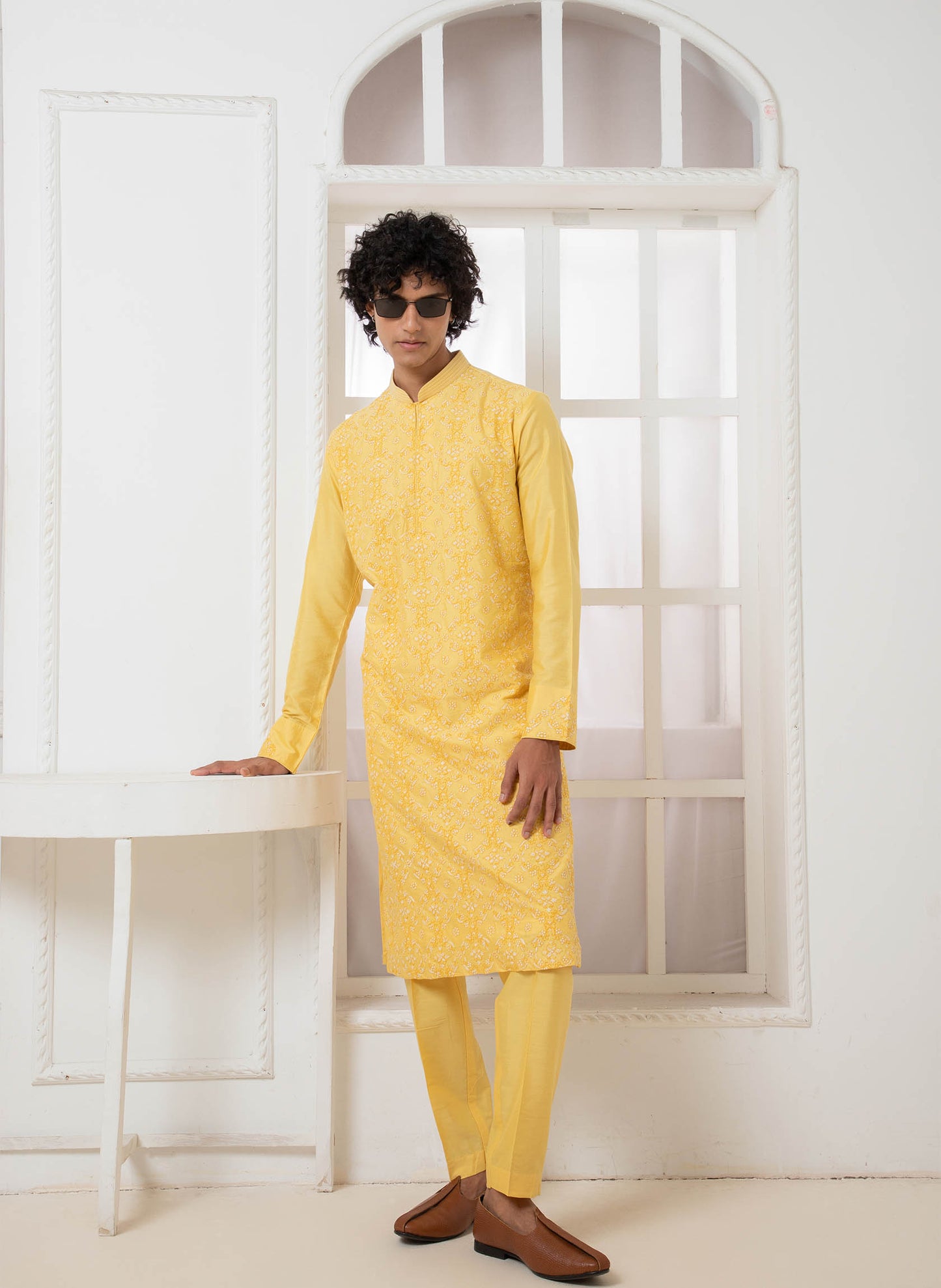 Yellow Embroidered Kurta set