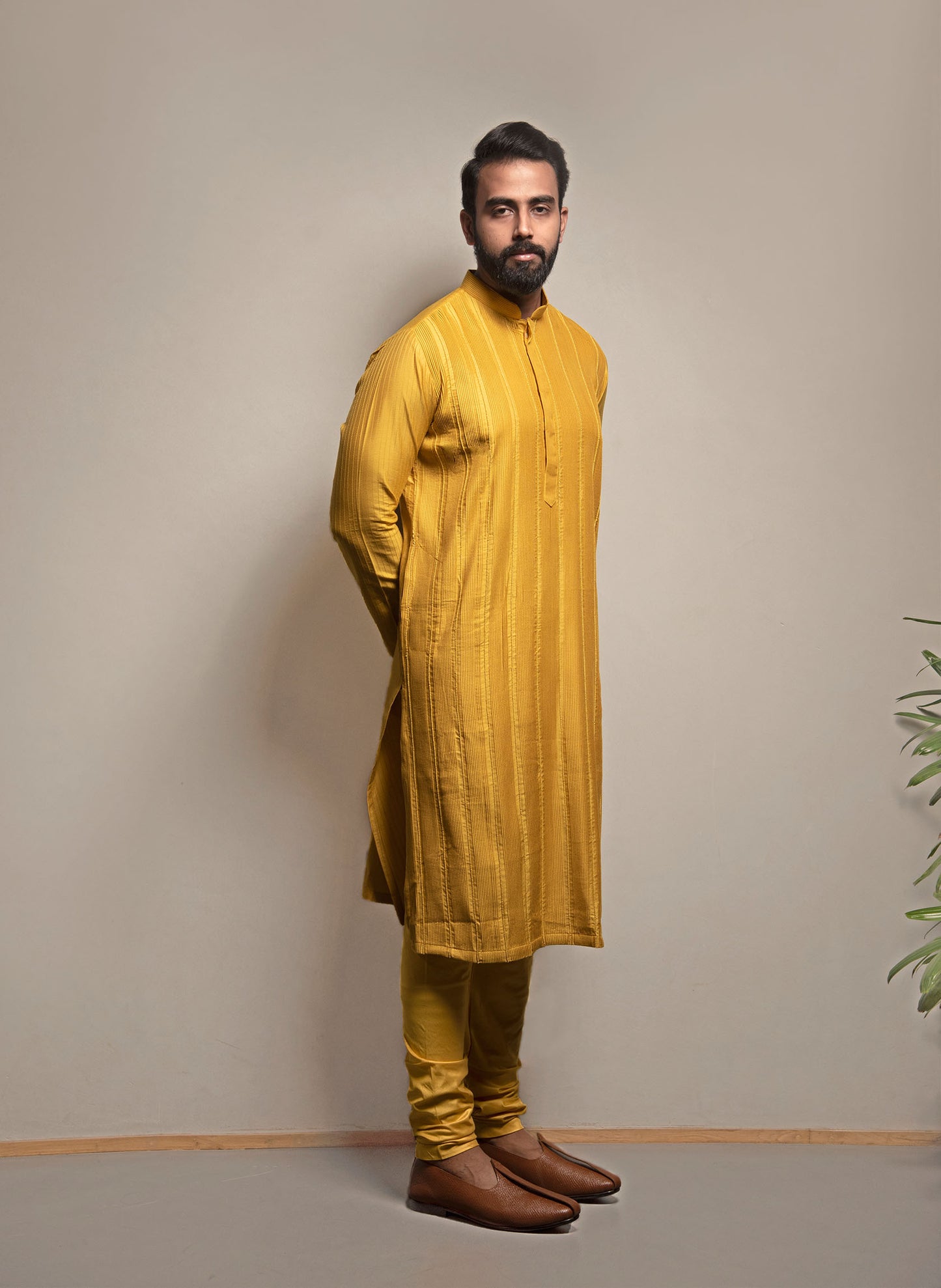 mustard-pintuck-kurta-set