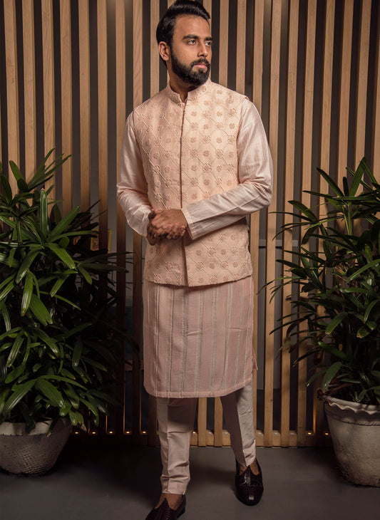 pink-pearl-embroidered-bandi-with-kurta-set