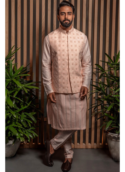 pink-pearl-embroidered-bandi-with-kurta-set