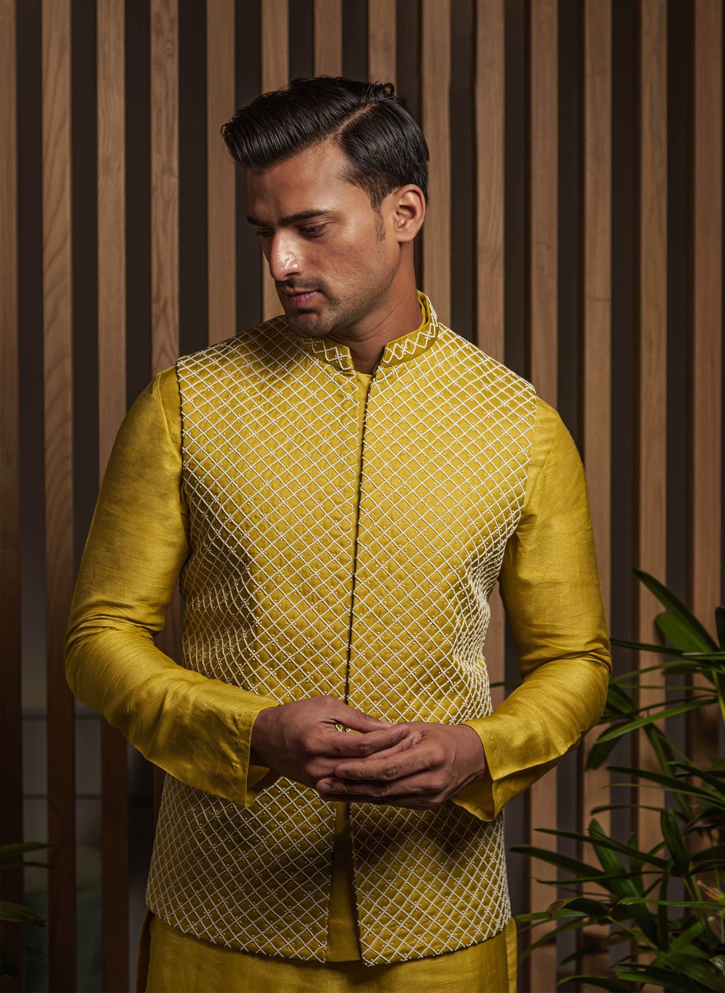 warm-olive-embroidered-bandi-with-kurta-set