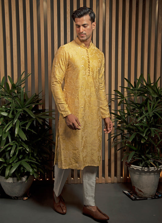 amber-yellow-embroidered-kurta-set