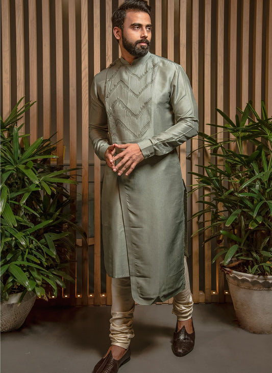 sage-green-asymmetric-kurta-set