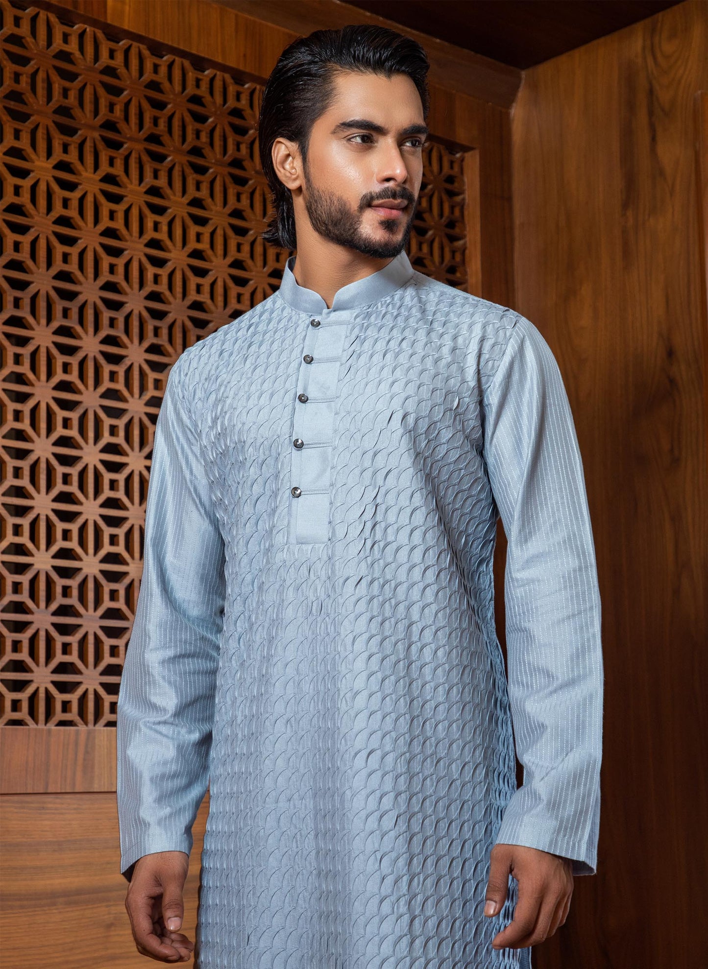 frost-blue-shell-tucks-kurta-set