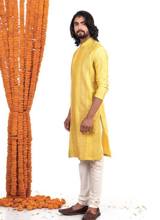 lemon-yellow-embroidered-kurta-set