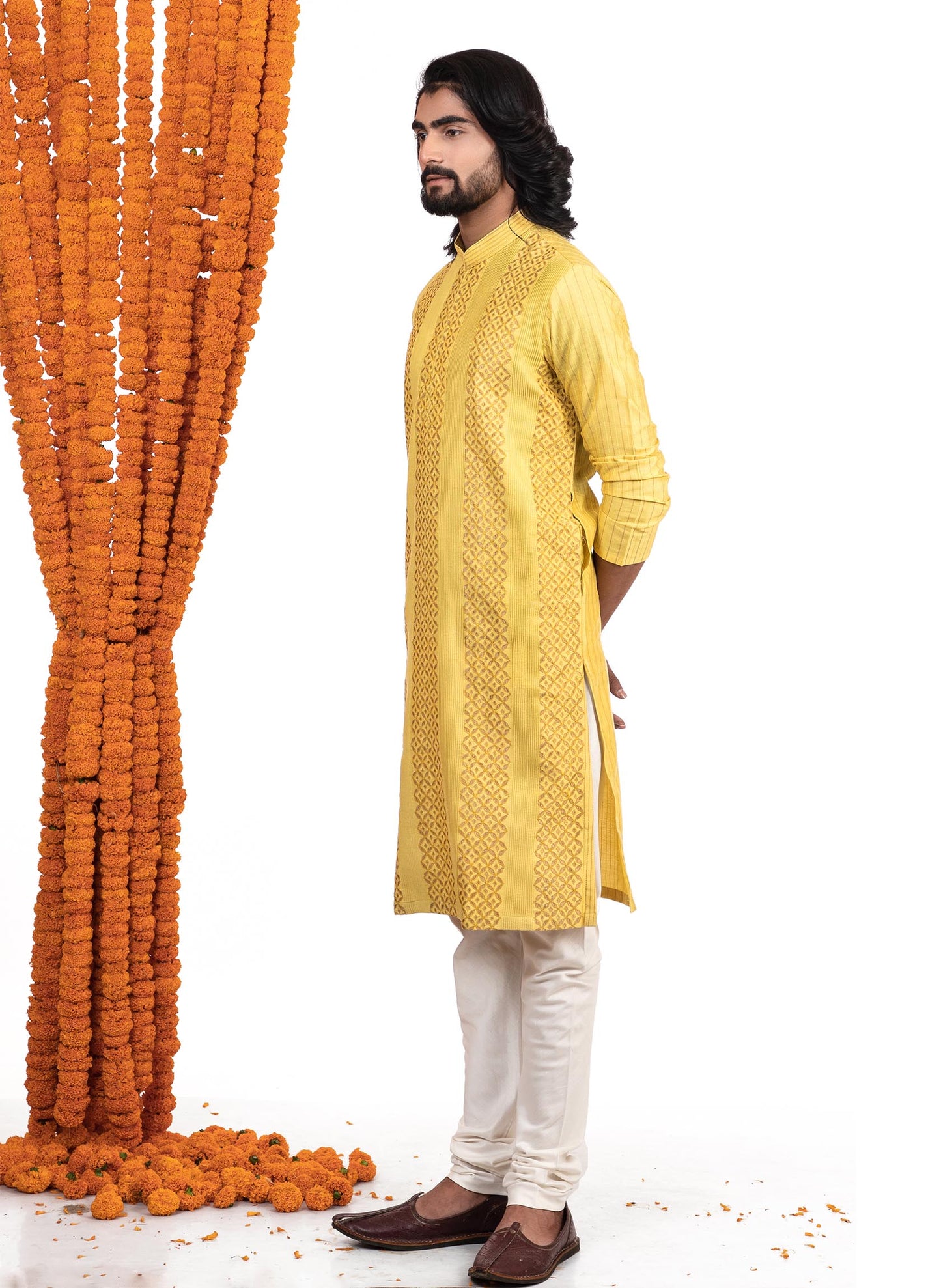 lemon-yellow-embroidered-kurta-set