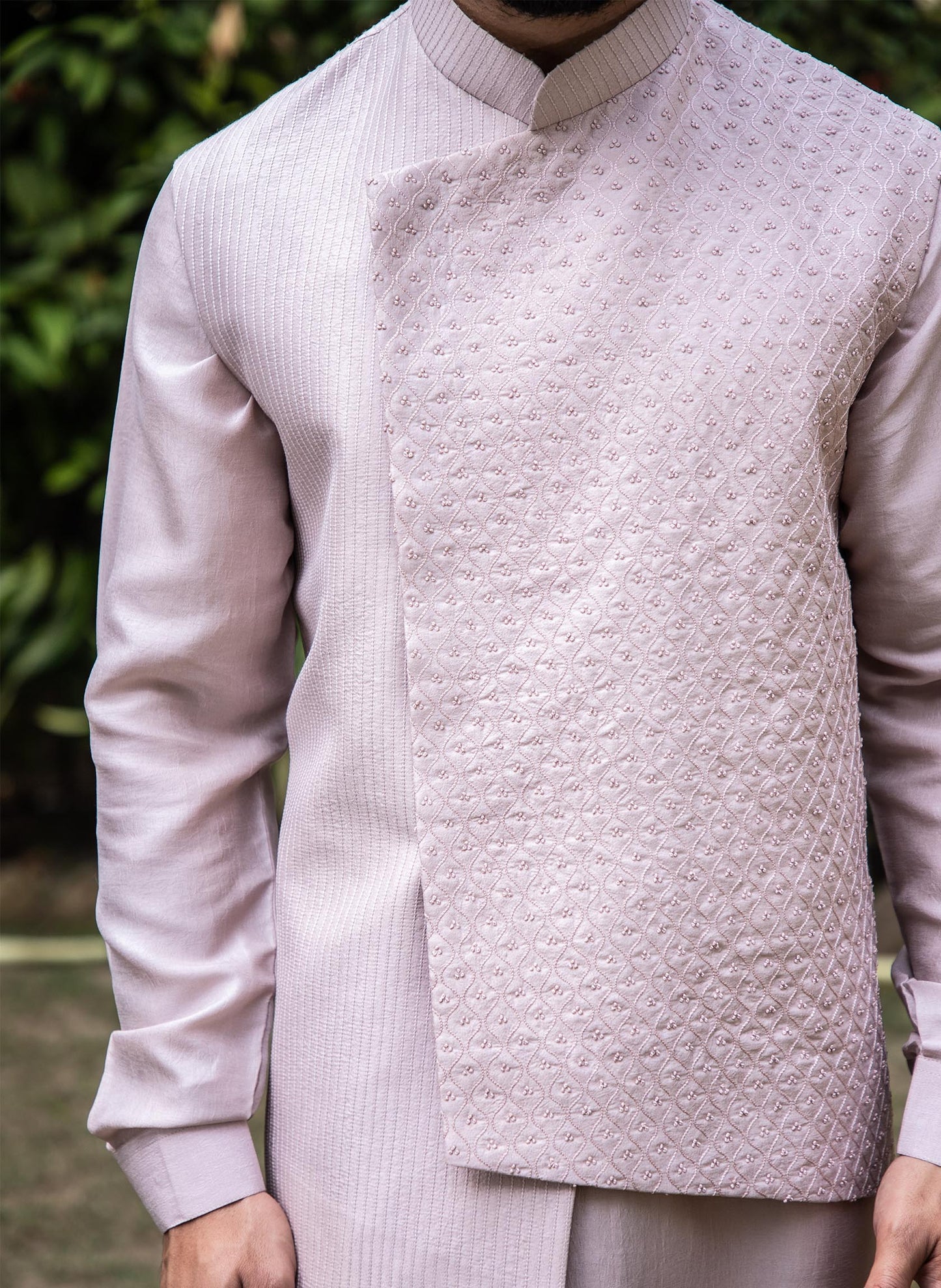 lilac-side-cut-high-low-jacket-with-kurta-set