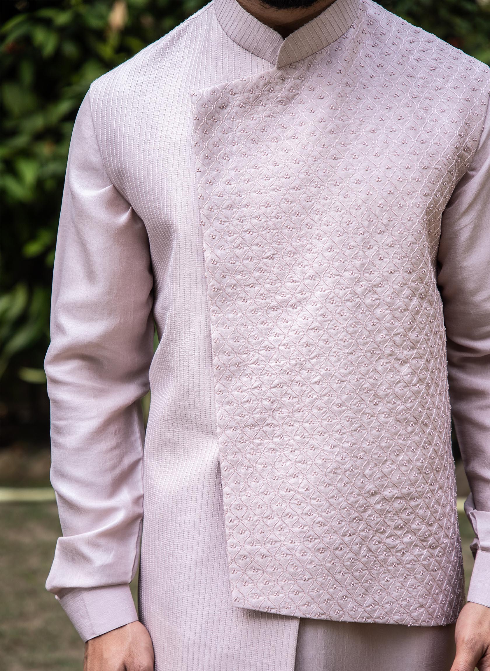 lilac-side-cut-high-low-jacket-with-kurta-set