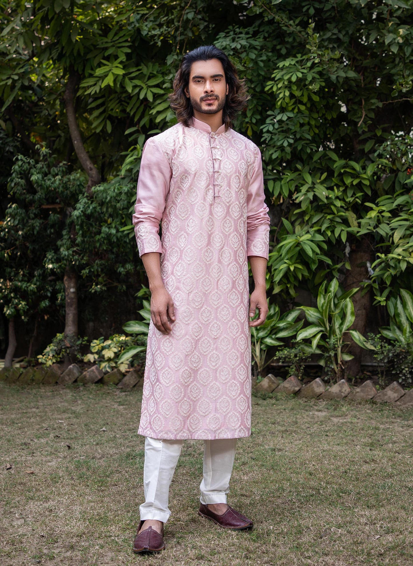mauve-embroidered-kurta-set