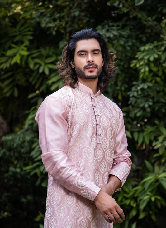 mauve-embroidered-kurta-set