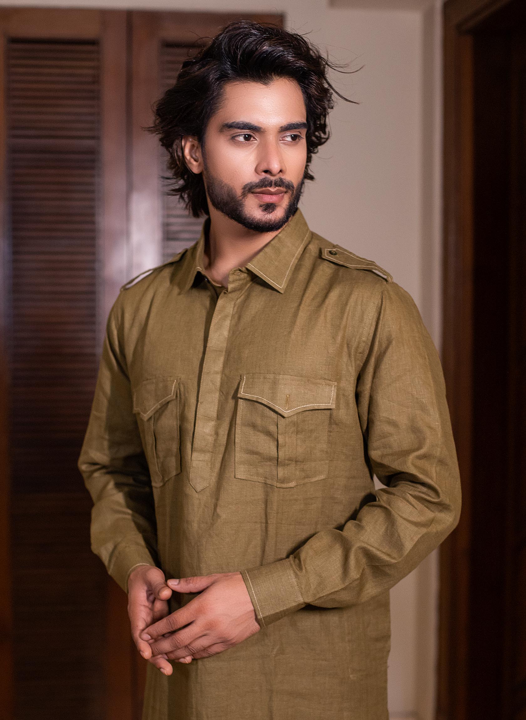 olive-pathan-kurta-with-salwar
