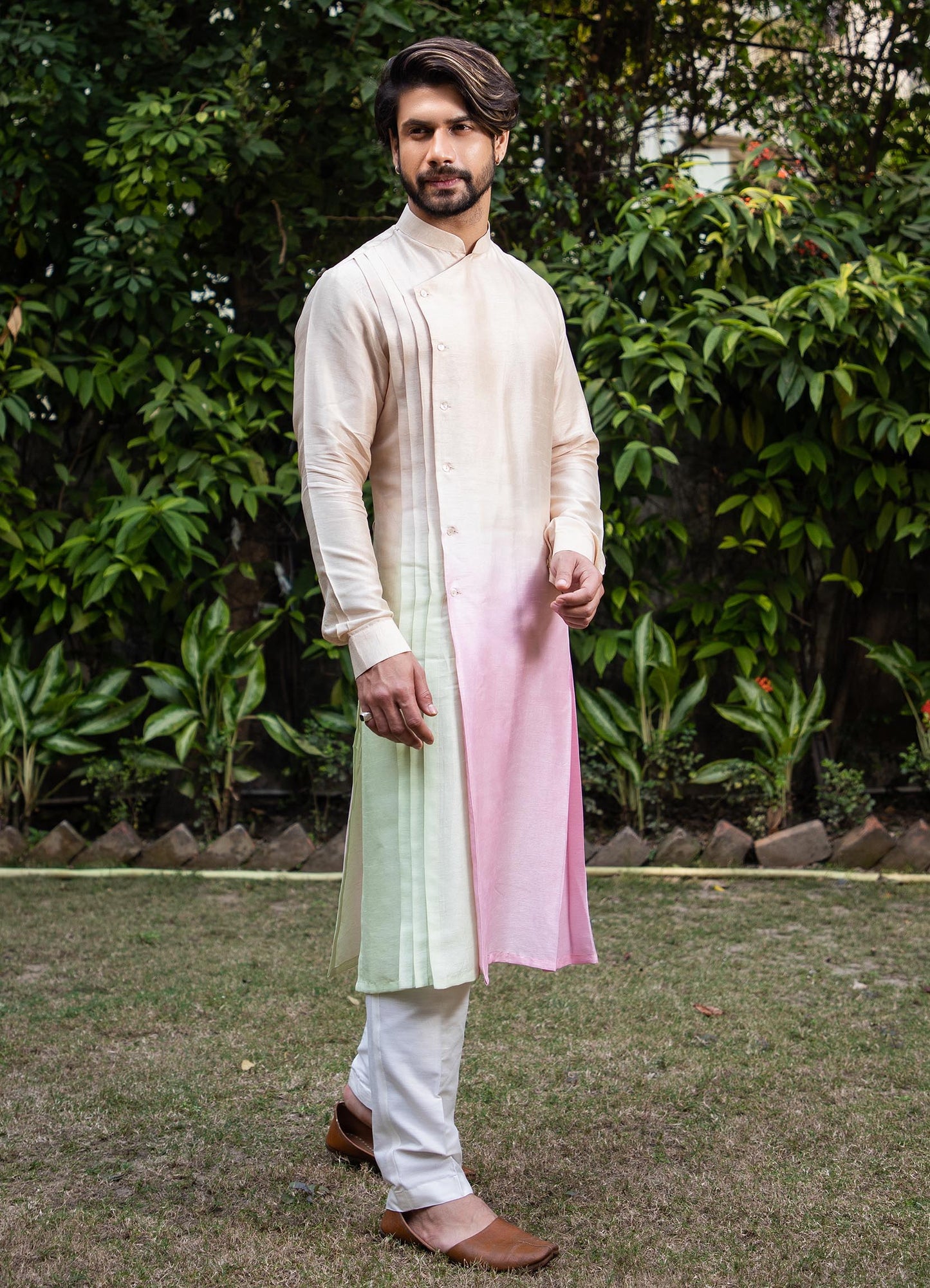 ombre-dyed-pleated-kurta-set