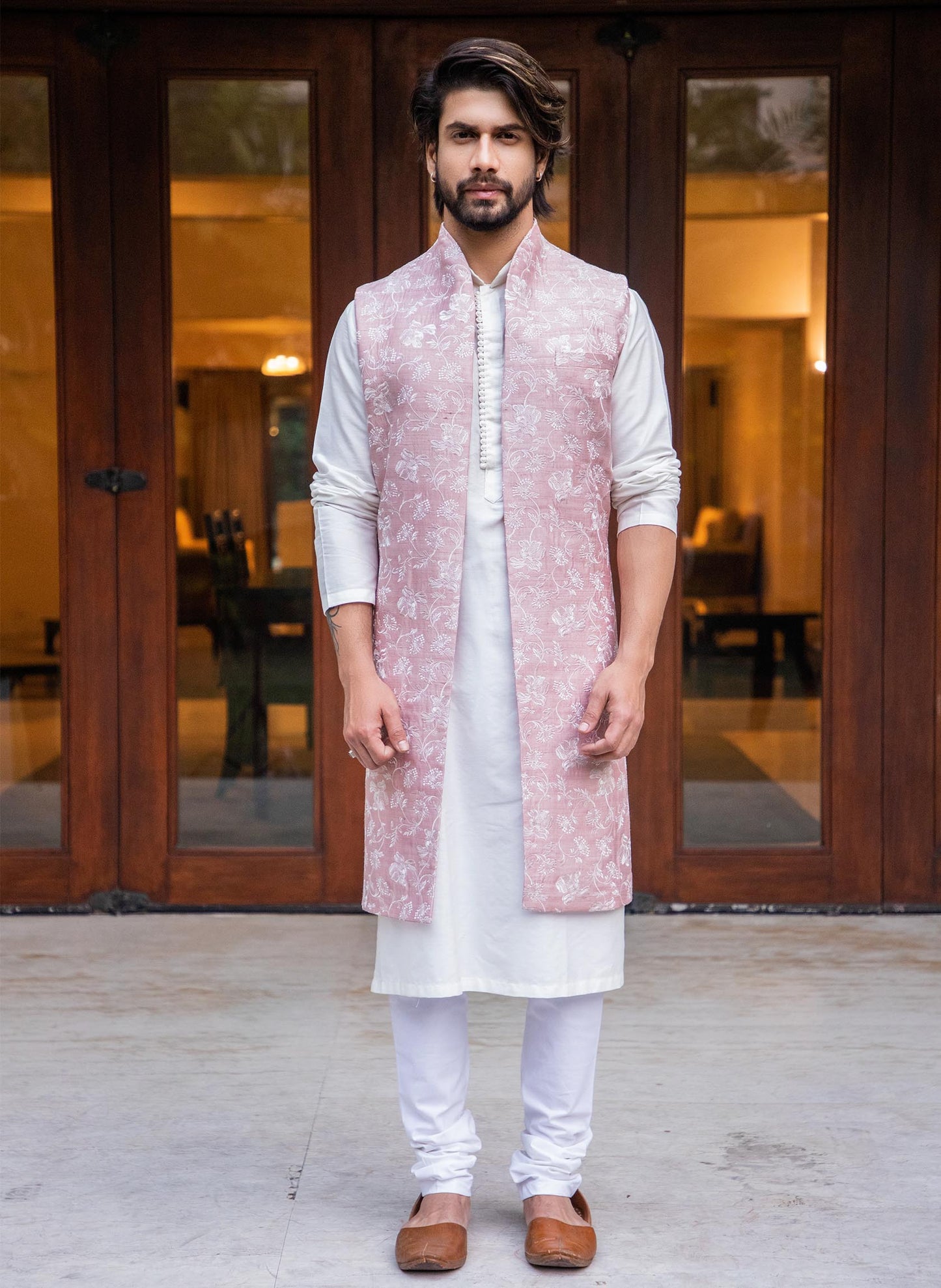 onion-pink-embroidered-jacket-with-offwhite-kurta-set