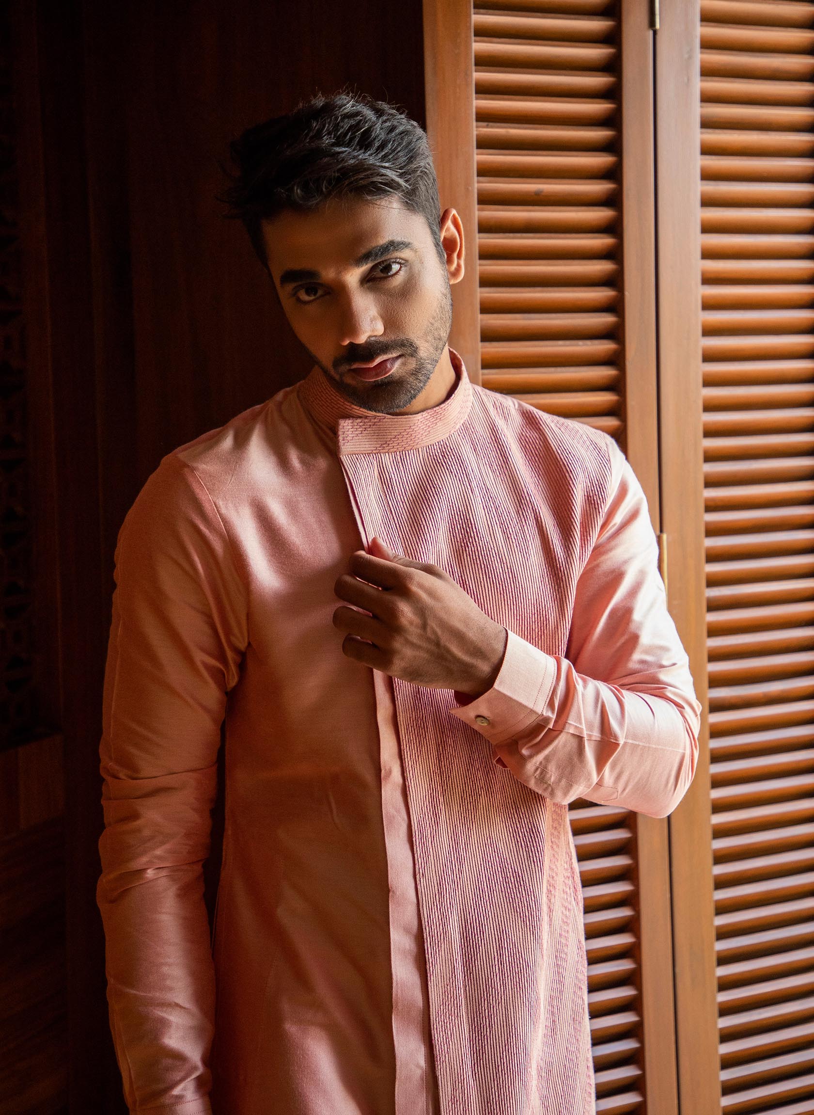 peach-asymmetric-layered-kurta-set