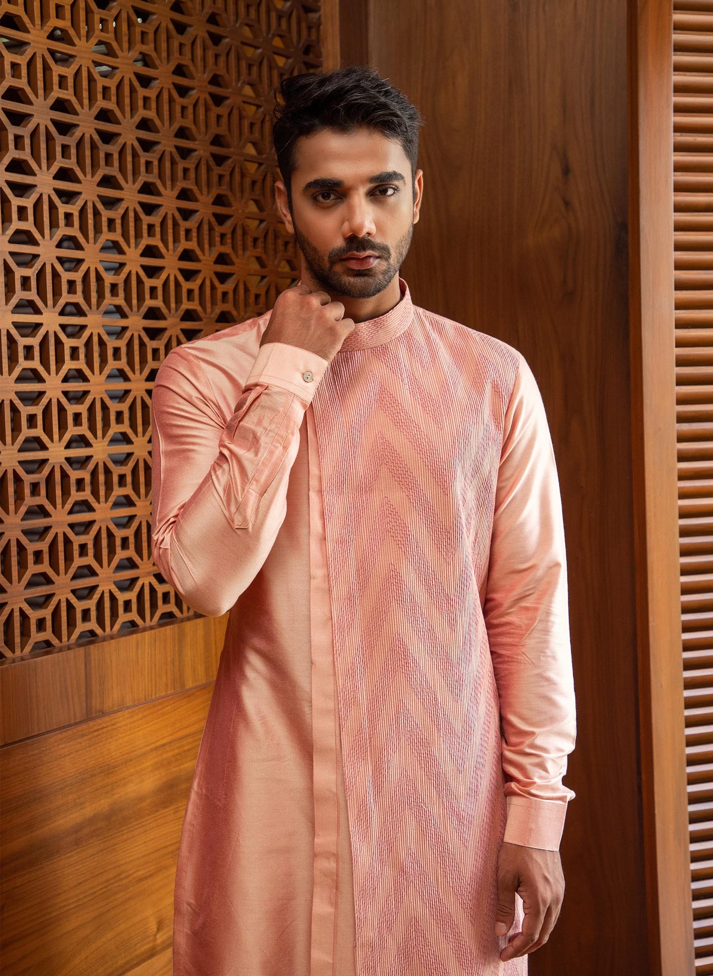 peach-asymmetric-layered-kurta-set