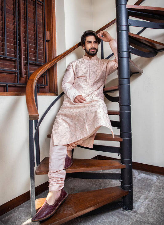 powder-pink-applique-kurta-set