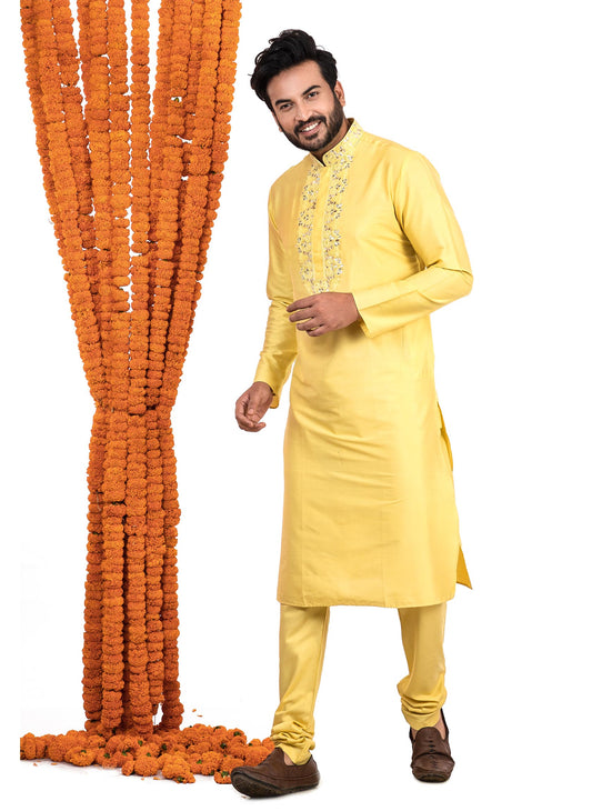 yellow-hand-embroidered-kurta-set