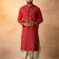 Red Embroidered Kurta Dhoti