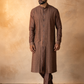 Brown Embroidered Kurta Set