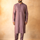 Purple Dual Pintuck Kurta Set