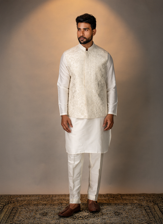 Pristine White Jacket Set