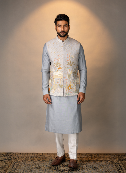 Blue Eclectic Jacket Set