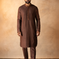 Chocolate Brown Pintuck Kurta Set