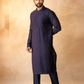 Navy Blue Dual Pintuck Kurta Set