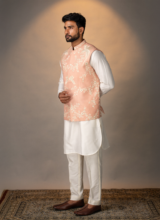 Pink Parsi Jacket Set