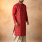 Red Embroidered Kurta Dhoti