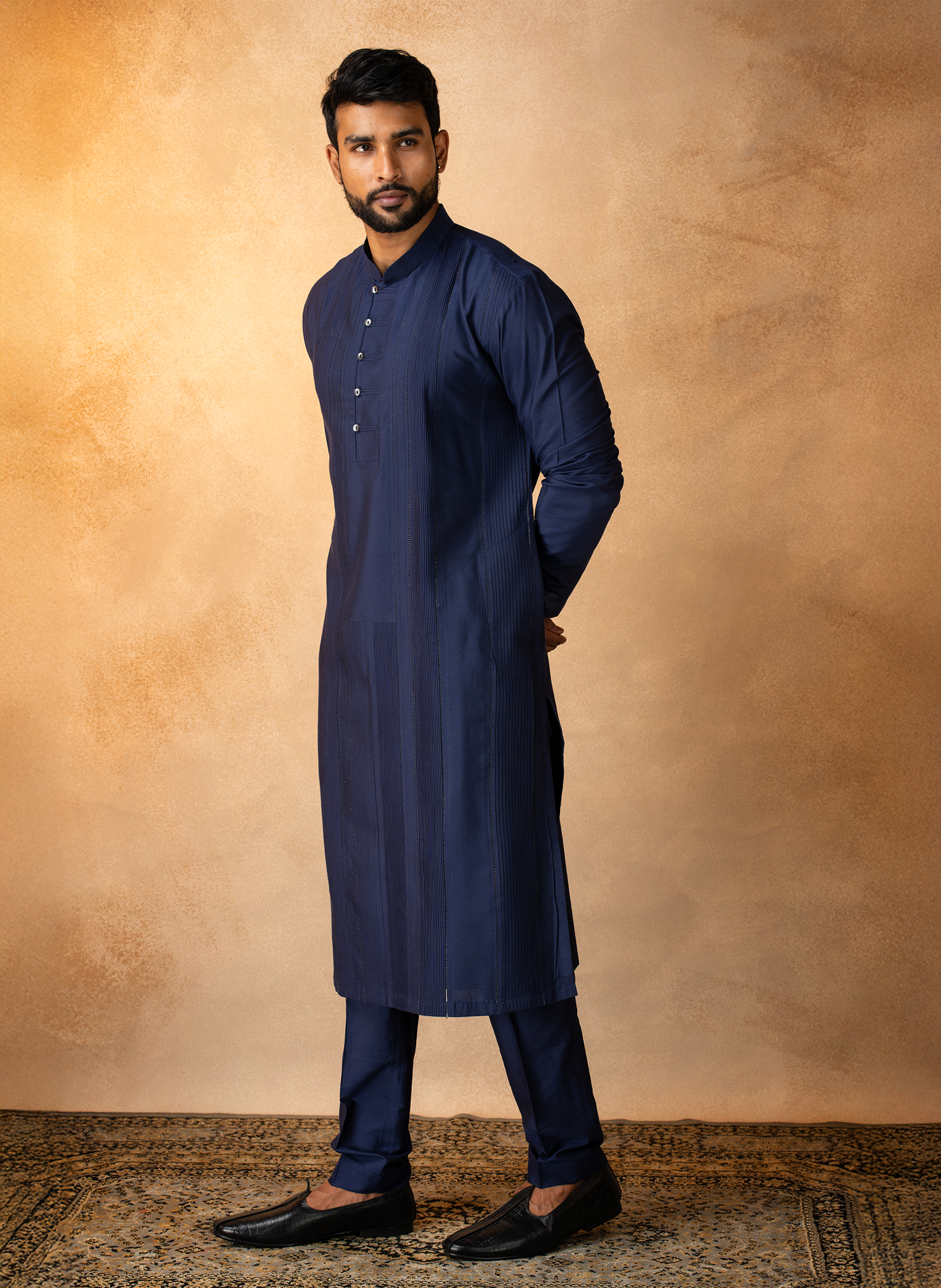Navy Blue Beading Kurta Set